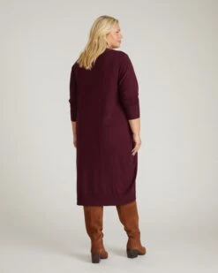 Savvy Fine Knit Everyday Sweater Dress in Gamay -UNIVERSAL STANDARD USSW2035 825 Eco Everyday Sweater Dress Gamay 003 013