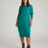 Savvy Fine Knit Everyday Sweater Dress in Green Tourmaline -UNIVERSAL STANDARD USSW2035 938 Eco Everyday Sweater Dress Green Tourmaline 001 059 cf75dc83 1e51 49b6 a132 90517777330d