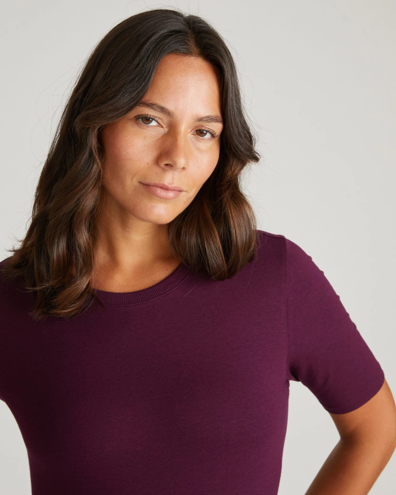 Maia Stovepipe Sleeve Tee - Premium Gamay Elbow-Sleeve Top 3 Maia Stovepipe Sleeve Tee - Premium Gamay Elbow-Sleeve Top