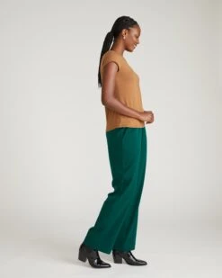 Ashley Cap Sleeve Pima Cotton Tee - Classic Camel -UNIVERSAL STANDARD USTO0567 211 Ashley Cap Sleeve Tee Camel 002 055