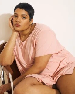 Ultra-Soft Organic Pima Cotton Lounge Tee - Relaxed Fit Pink 12 Ultra-Soft Organic Pima Cotton Lounge Tee - Relaxed Fit Pink -UNIVERSAL STANDARD USTO0863B 060 003