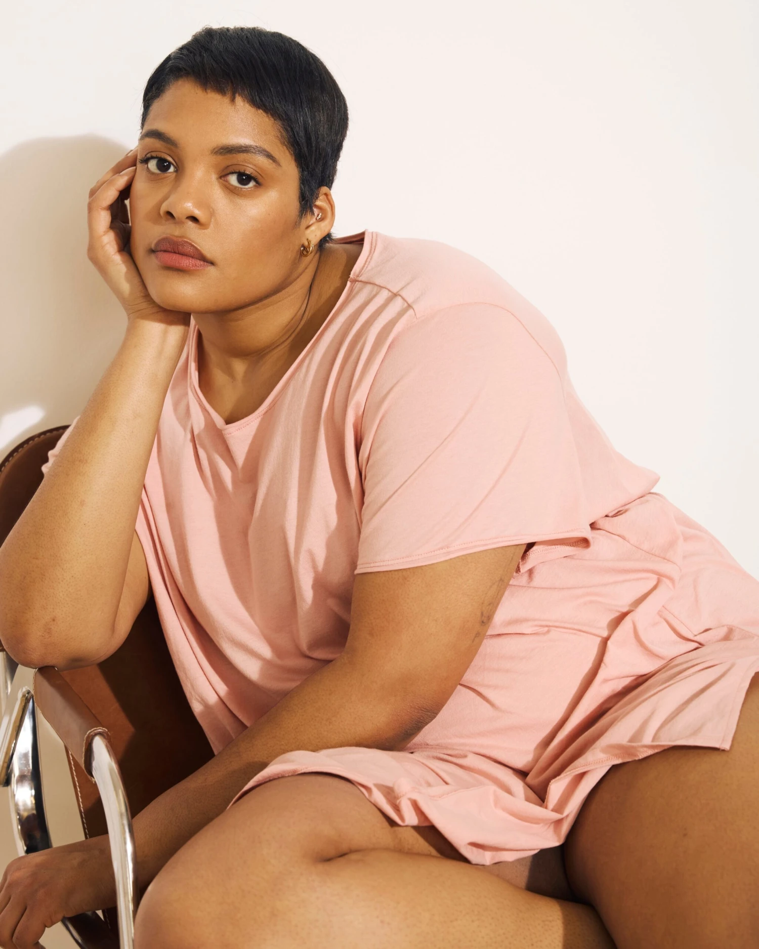 Ultra-Soft Organic Pima Cotton Lounge Tee - Relaxed Fit Pink 6 Ultra-Soft Organic Pima Cotton Lounge Tee - Relaxed Fit Pink - Image 4