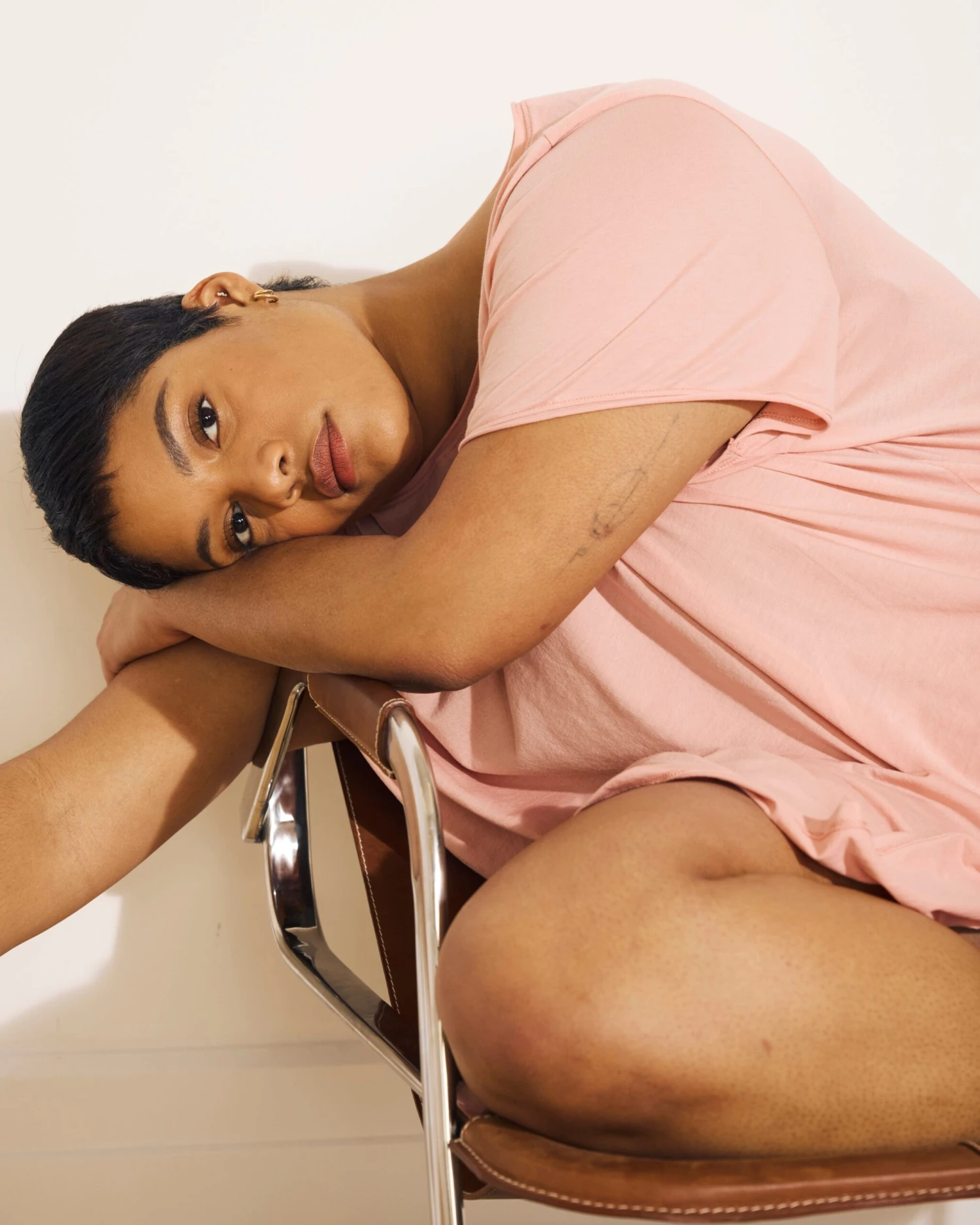 Ultra-Soft Organic Pima Cotton Lounge Tee - Relaxed Fit Pink 5 Ultra-Soft Organic Pima Cotton Lounge Tee - Relaxed Fit Pink - Image 3