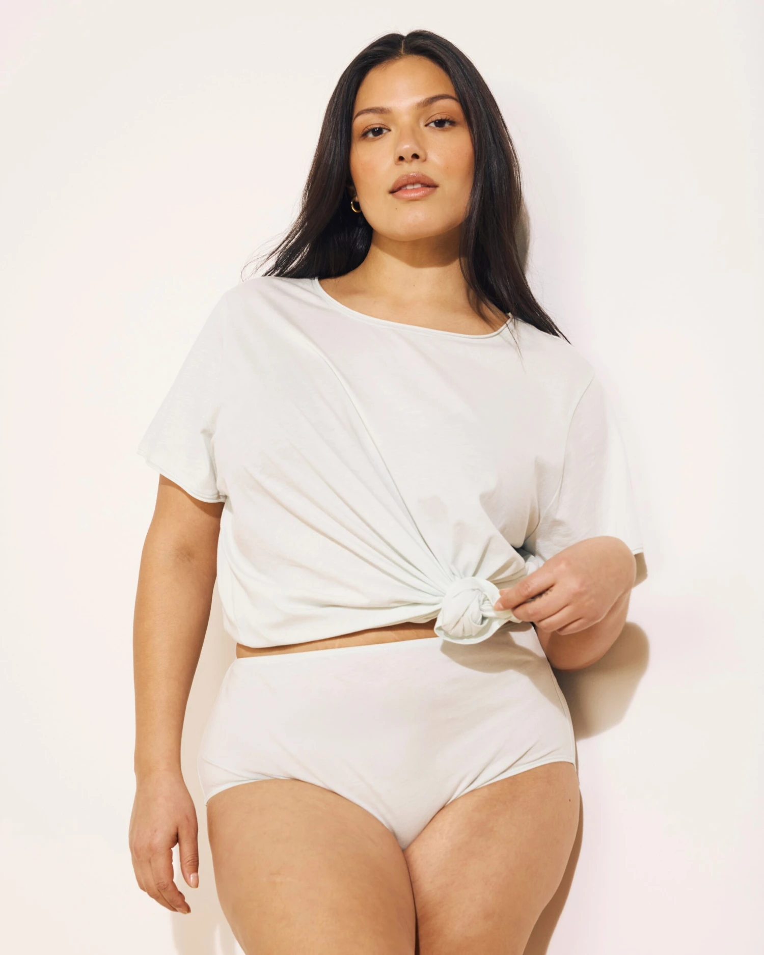 Organic Pima Cotton Relaxed Fit Lounge Tee - Hint of Mint 3 Organic Pima Cotton Relaxed Fit Lounge Tee - Hint of Mint