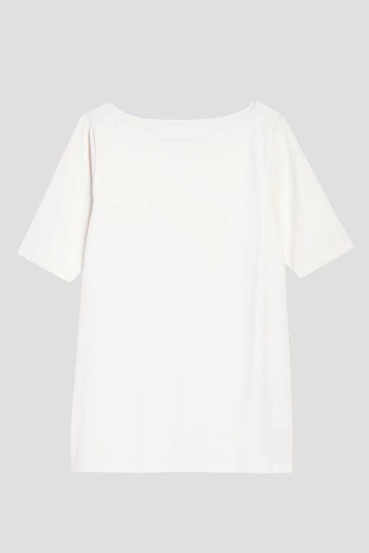 Bella Boatneck Tee - White - Premium Pima Cotton Top 4 Bella Boatneck Tee - White - Premium Pima Cotton Top - Image 2