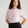 Bella Boatneck Pima Cotton Tee - Elegant Pale Mauve Top 1 Bella Boatneck Pima Cotton Tee - Elegant Pale Mauve Top -UNIVERSAL STANDARD USTO0886 378 Bella Boatneck Tee Mauve 001 685