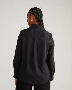 Elbe Stretch Poplin Shirt Classic Fit - Black 7 Elbe Stretch Poplin Shirt Classic Fit - Black -UNIVERSAL STANDARD USTO1183XP 001 Elbe Stretch Poplin Shirt Classic Fit Black 003 258