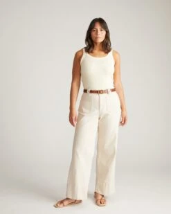 Roitfeld Ribbed Tank in Yellow Microstripe