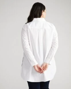 The Artist Oversized White Poplin Button-Down Shirt -UNIVERSAL STANDARD USTO1327W 025 The Artist Poplin Shirt White 003 060