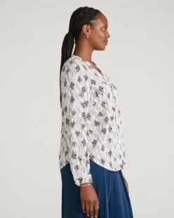 Cooling Stretch Cupro Button-Down Blouse - Vintage Daydream Print 12 Cooling Stretch Cupro Button-Down Blouse - Vintage Daydream Print -UNIVERSAL STANDARD USTO1422XP 925 Cooling Stretch Cupro Button Down Blouse Vintage Daydream 002 033