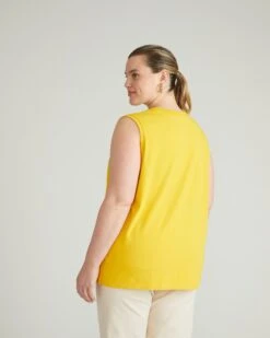Patti Muscle Tank - Vibrant Yellow Premium Cotton Tee -UNIVERSAL STANDARD USTO1620 027Patti Muscle TankYellow 003 003