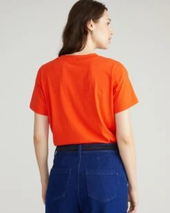 Premium Peruvian Cotton Breton Stripe Garcon Tee - Solid Poppy 7 Premium Peruvian Cotton Breton Stripe Garcon Tee - Solid Poppy -UNIVERSAL STANDARD USTO1663 059 Breton Stripe Garcon Tee Poppy 003 560