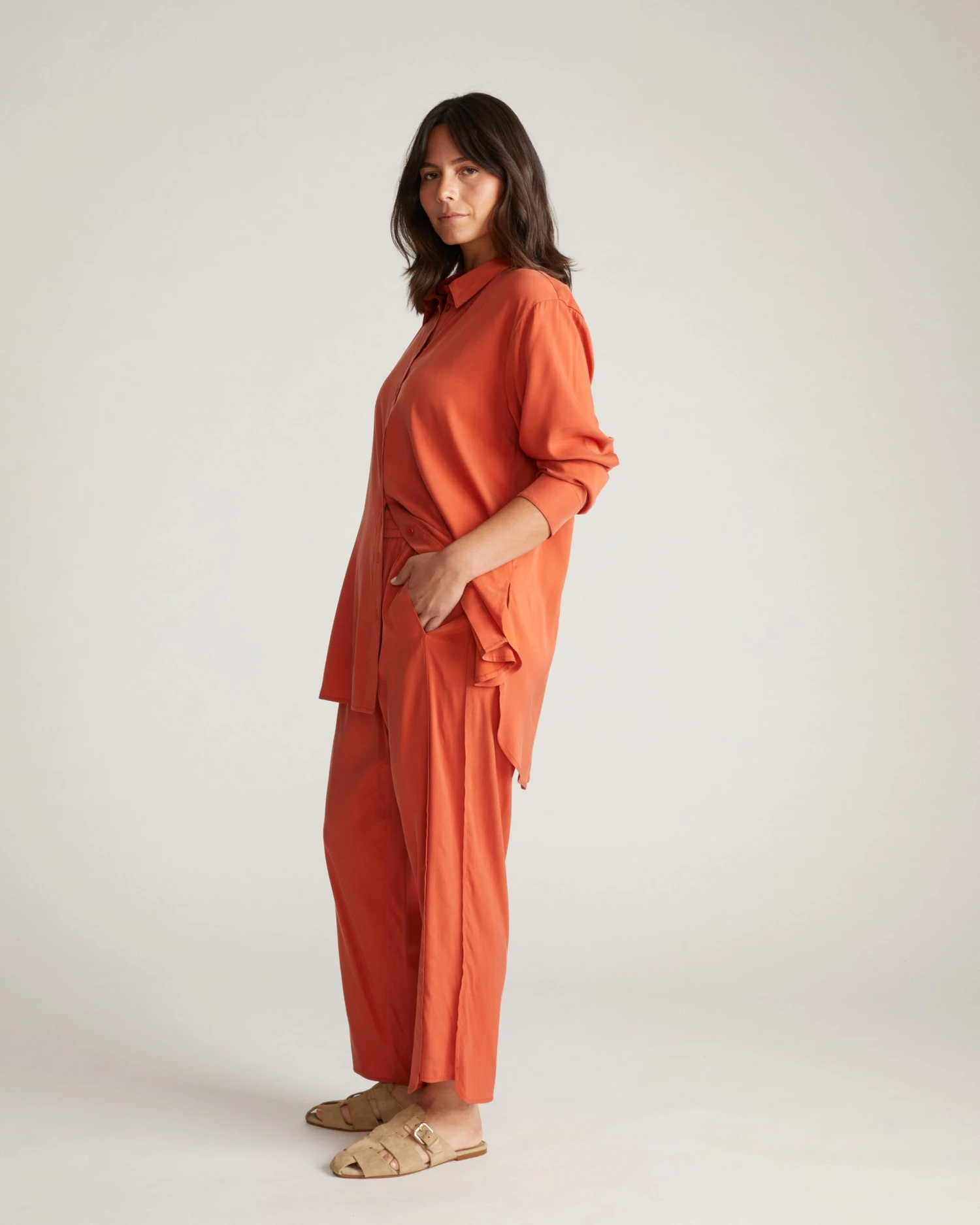 Cooling Stretch Cupro Artist Shirt - Warm Russet 5 Cooling Stretch Cupro Artist Shirt - Warm Russet - Image 3