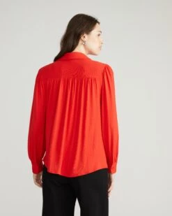 Moore Liquid Jersey Blouse - Lipstick -UNIVERSAL STANDARD USTO1709 059 Moore Liquid Jersey Blouse Poppy 003 581