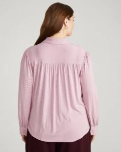Moore Liquid Jersey Blouse - Pale Mauve -UNIVERSAL STANDARD USTO1709 378 Moore Liquid Jersey Blouse Mauve 003 003