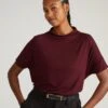 Mock Neck Liquid Jersey Top - Black Cherry Petra 1 Mock Neck Liquid Jersey Top - Black Cherry Petra -UNIVERSAL STANDARD USTO1794 190 Petra Top Black Cherry 001 439