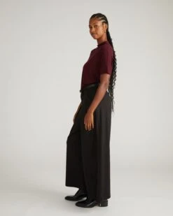 Mock Neck Liquid Jersey Top - Black Cherry Petra 7 Mock Neck Liquid Jersey Top - Black Cherry Petra -UNIVERSAL STANDARD USTO1794 190 Petra Top Black Cherry 003 453
