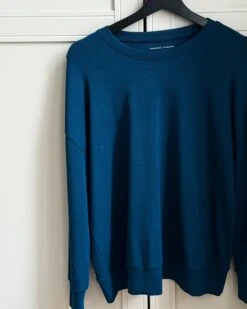 Women's TravelKnit Ribbed Sweatshirt - Comfortable Blue Teal Pullover -UNIVERSAL STANDARD USTO1842 885 5