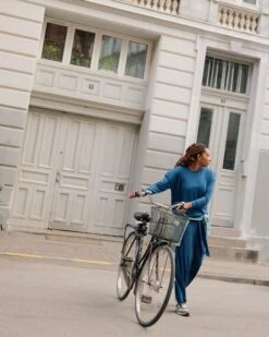 Women's TravelKnit Ribbed Sweatshirt - Comfortable Blue Teal Pullover -UNIVERSAL STANDARD USTO1842 885 6