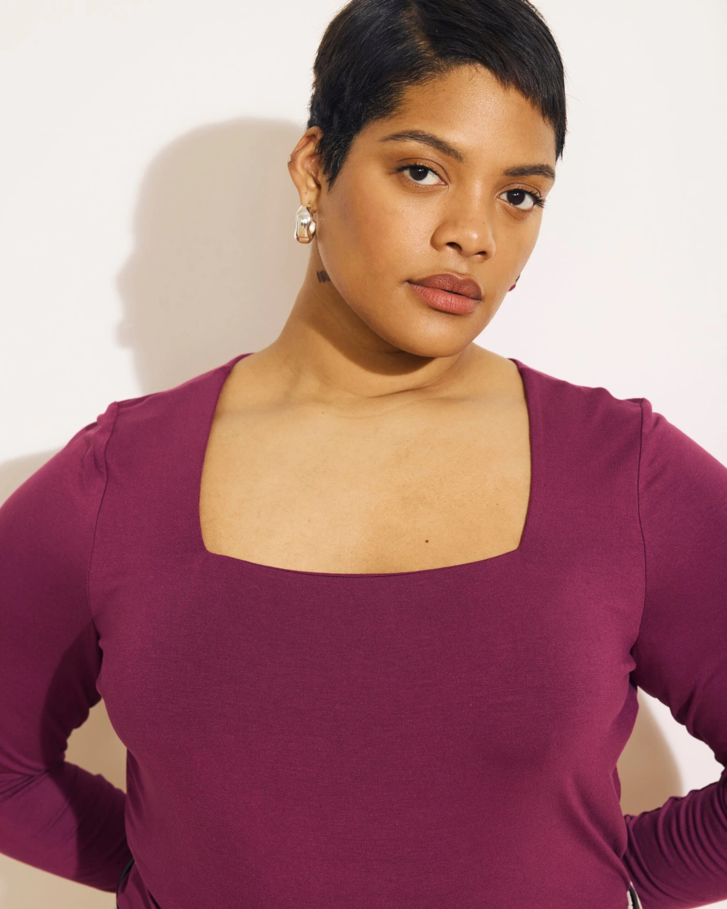 Agatha Square Neck Liquid Jersey Top - Rothko Purple 4 Agatha Square Neck Liquid Jersey Top - Rothko Purple - Image 2
