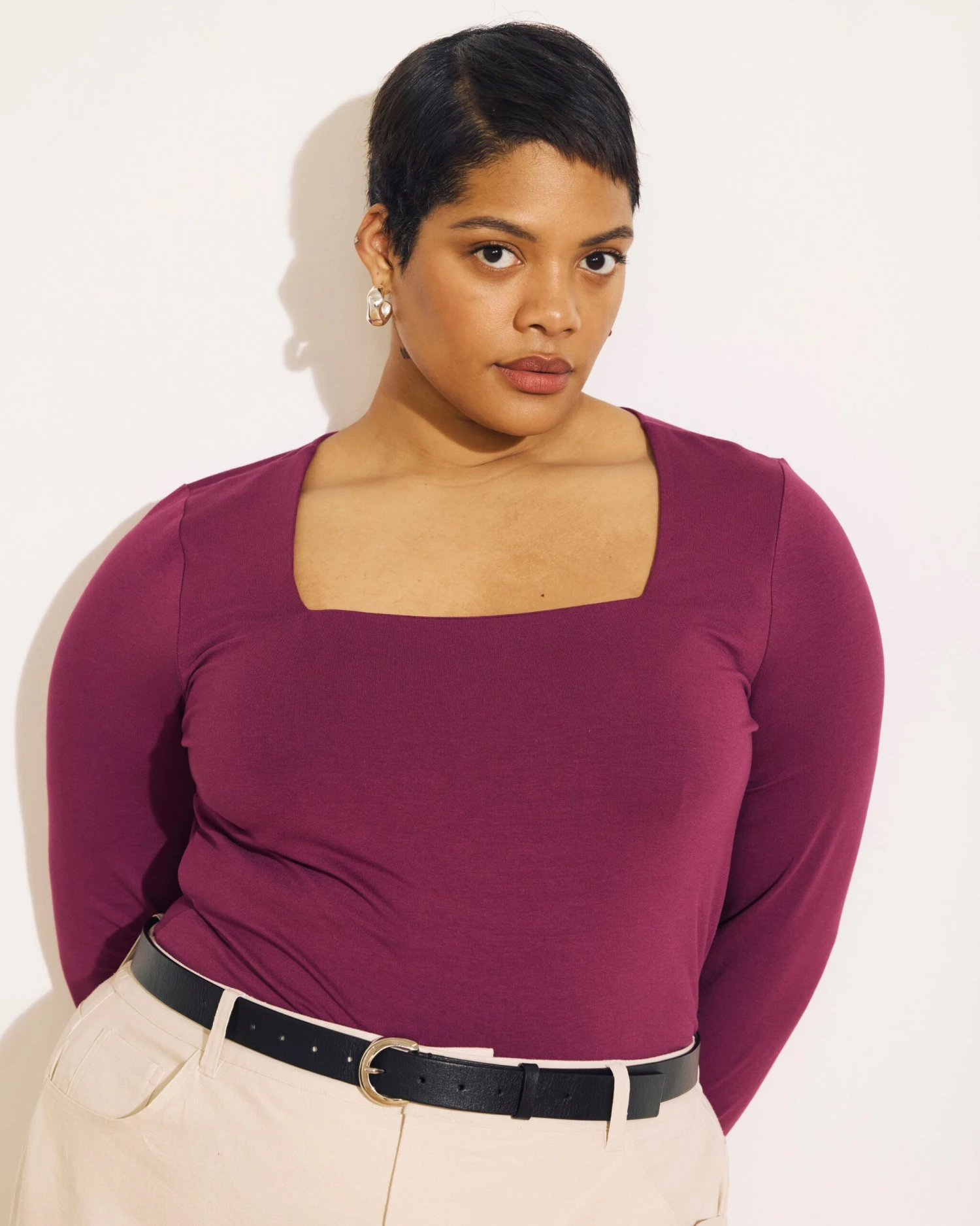 Agatha Square Neck Liquid Jersey Top - Rothko Purple 5 Agatha Square Neck Liquid Jersey Top - Rothko Purple - Image 3