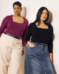 Agatha Square Neck Liquid Jersey Top - Rothko Purple