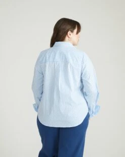 Henning X US Madison Shirt - Blue/White Stripe -UNIVERSAL STANDARD USXHN1546 433Henning x US Madison ShirtBlue White Stripe 003 008