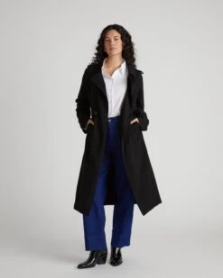 Henning X US Park Soft Trench Coat - Black 23 Henning X US Park Soft Trench Coat - Black -UNIVERSAL STANDARD USXHN1548 001 Henning X Us Park Soft Trench Black 001 0090