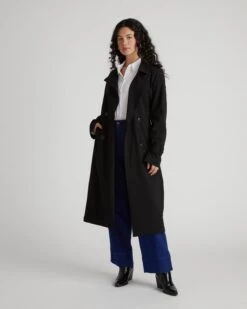 Henning X US Park Soft Trench Coat - Black 24 Henning X US Park Soft Trench Coat - Black -UNIVERSAL STANDARD USXHN1548 001 Henning X Us Park Soft Trench Black 001 0093
