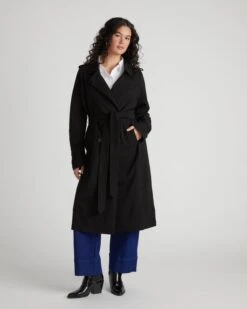 Henning X US Park Soft Trench Coat - Black 25 Henning X US Park Soft Trench Coat - Black -UNIVERSAL STANDARD USXHN1548 001 Henning X Us Park Soft Trench Black 001 0102