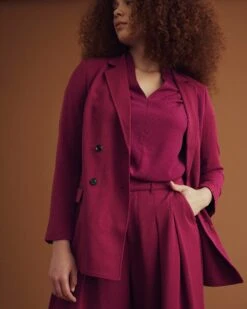 All Day Warren Double Breasted Blazer - Goji Berry -UNIVERSAL STANDARD USXHN1549 752 004