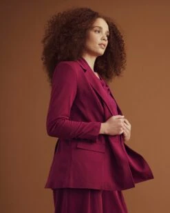 All Day Warren Double Breasted Blazer - Goji Berry