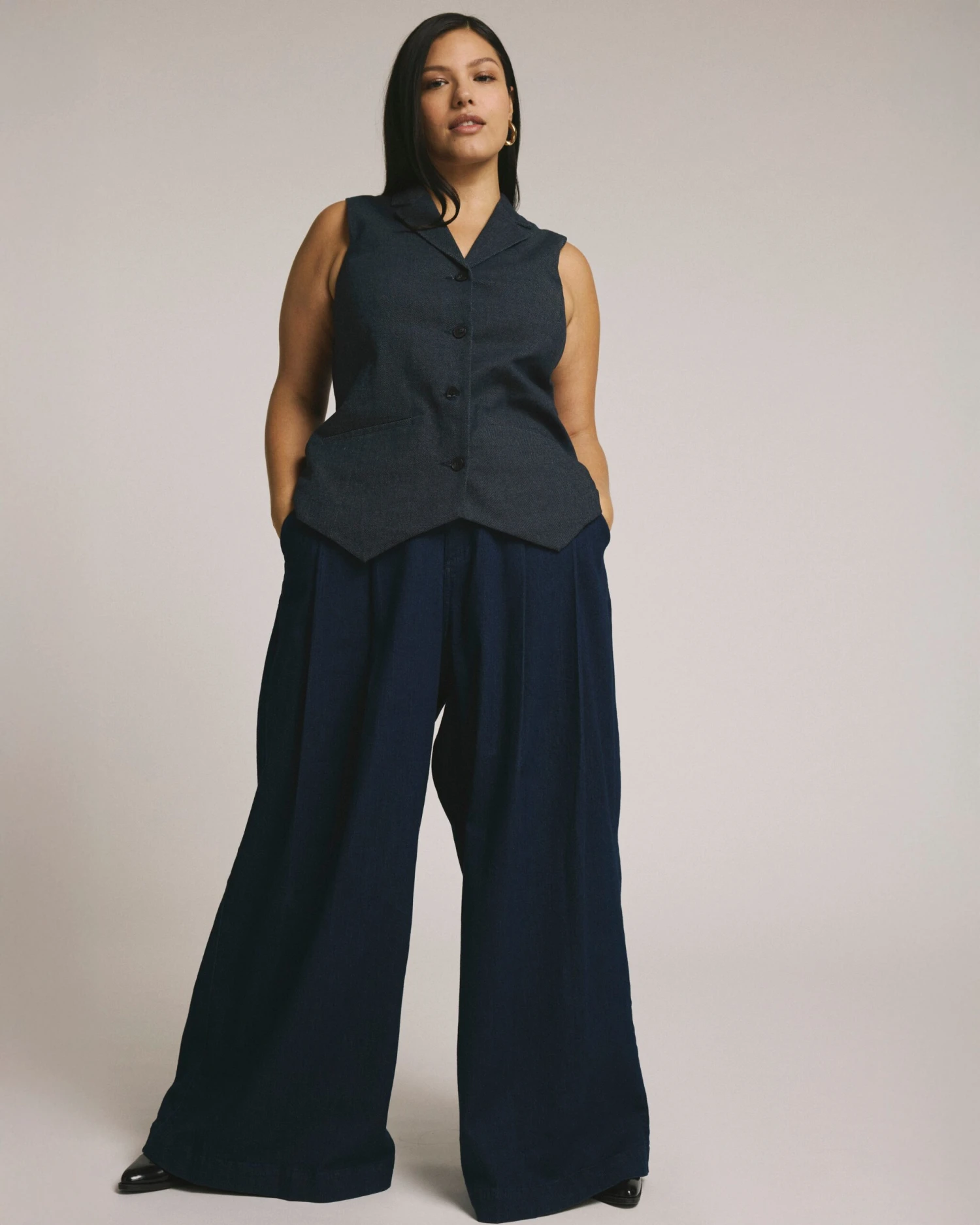 Edwin Denim Look Vest - Dark Indigo 4 Edwin Denim Look Vest - Dark Indigo - Image 2