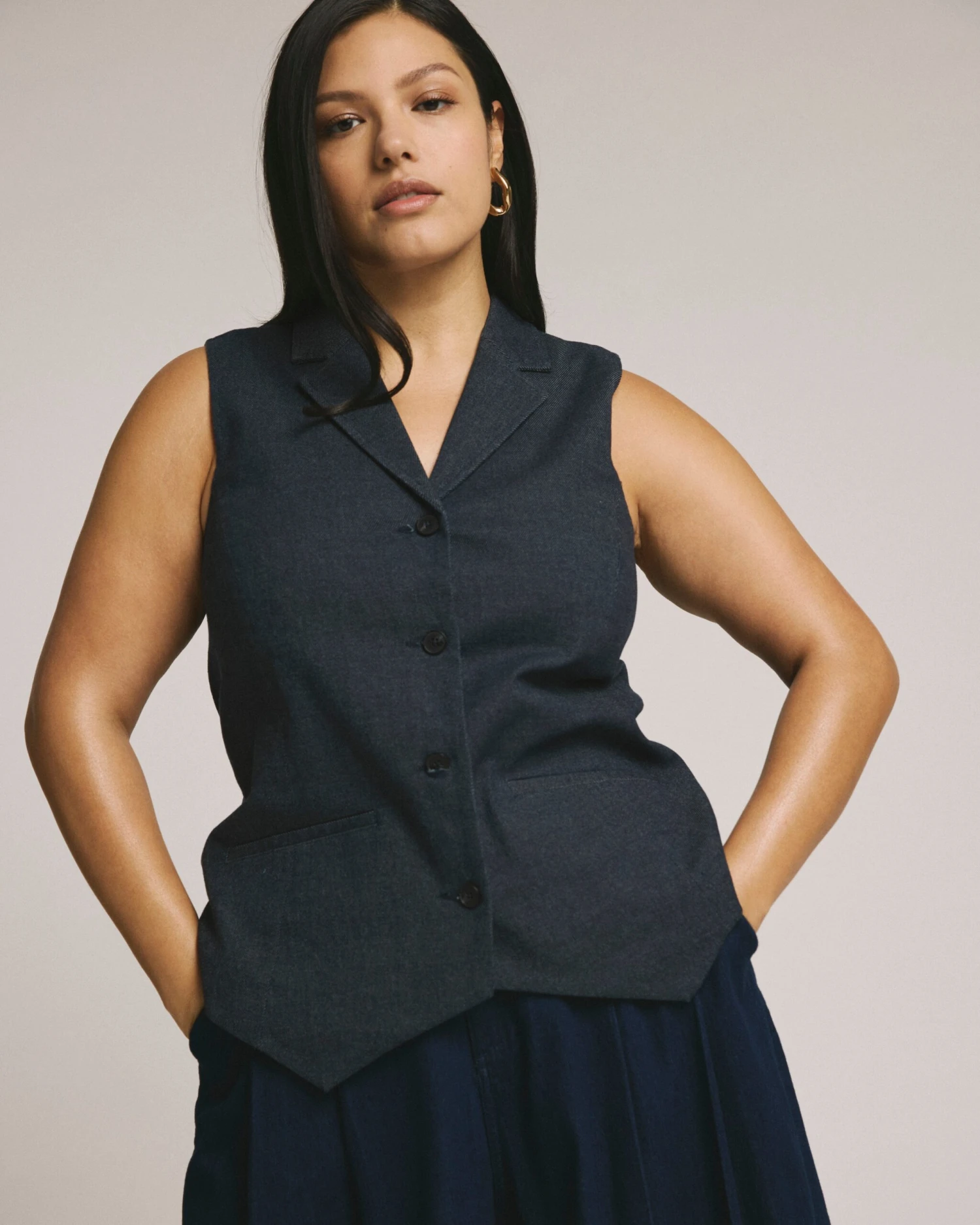 Edwin Denim Look Vest - Dark Indigo 5 Edwin Denim Look Vest - Dark Indigo - Image 3