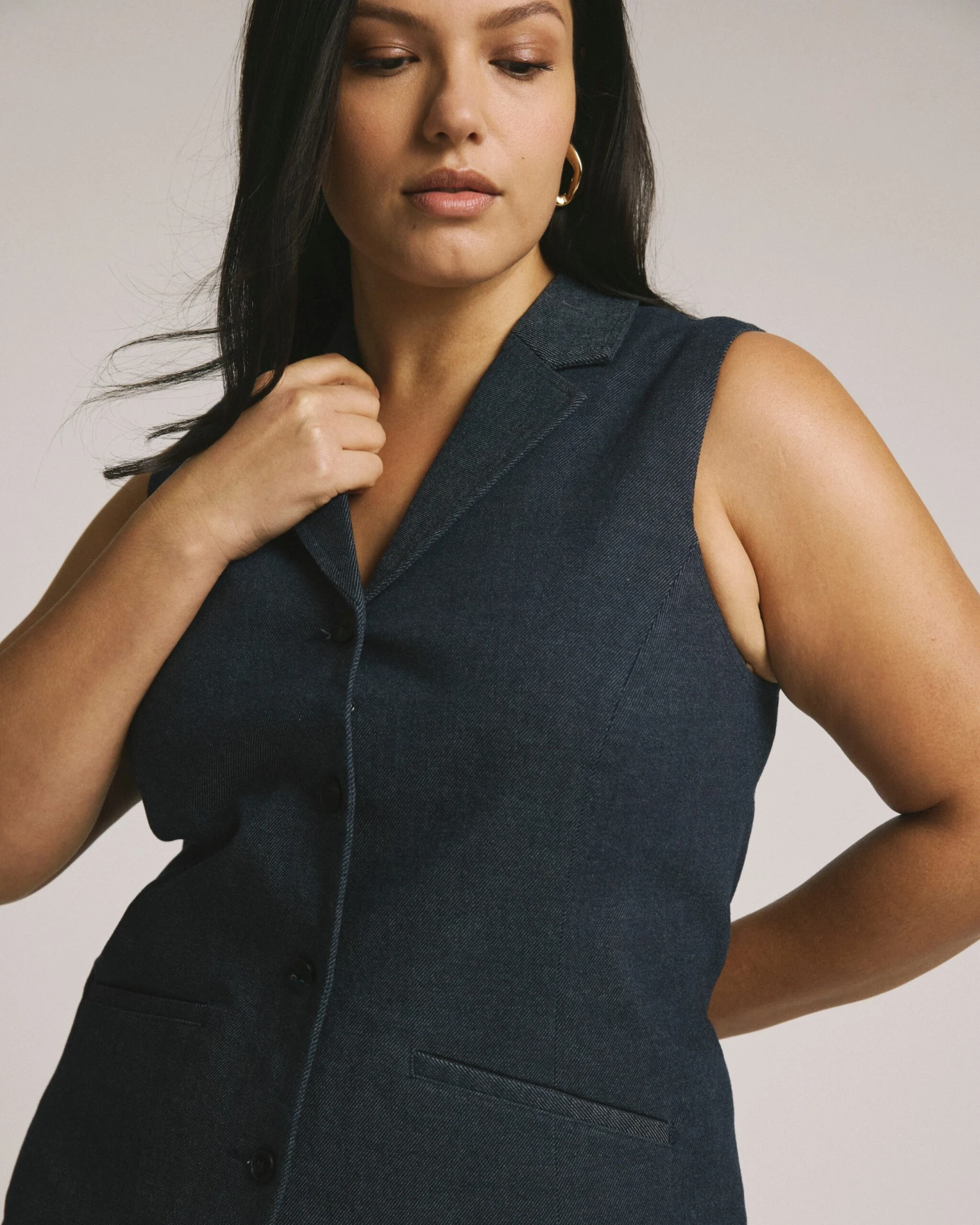 Edwin Denim Look Vest - Dark Indigo 3 Edwin Denim Look Vest - Dark Indigo