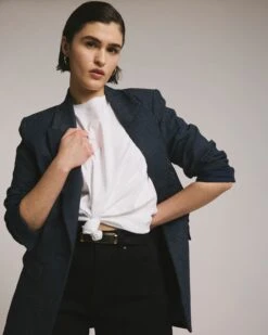 Percy Tailored Denim Look Blazer in Dark Indigo