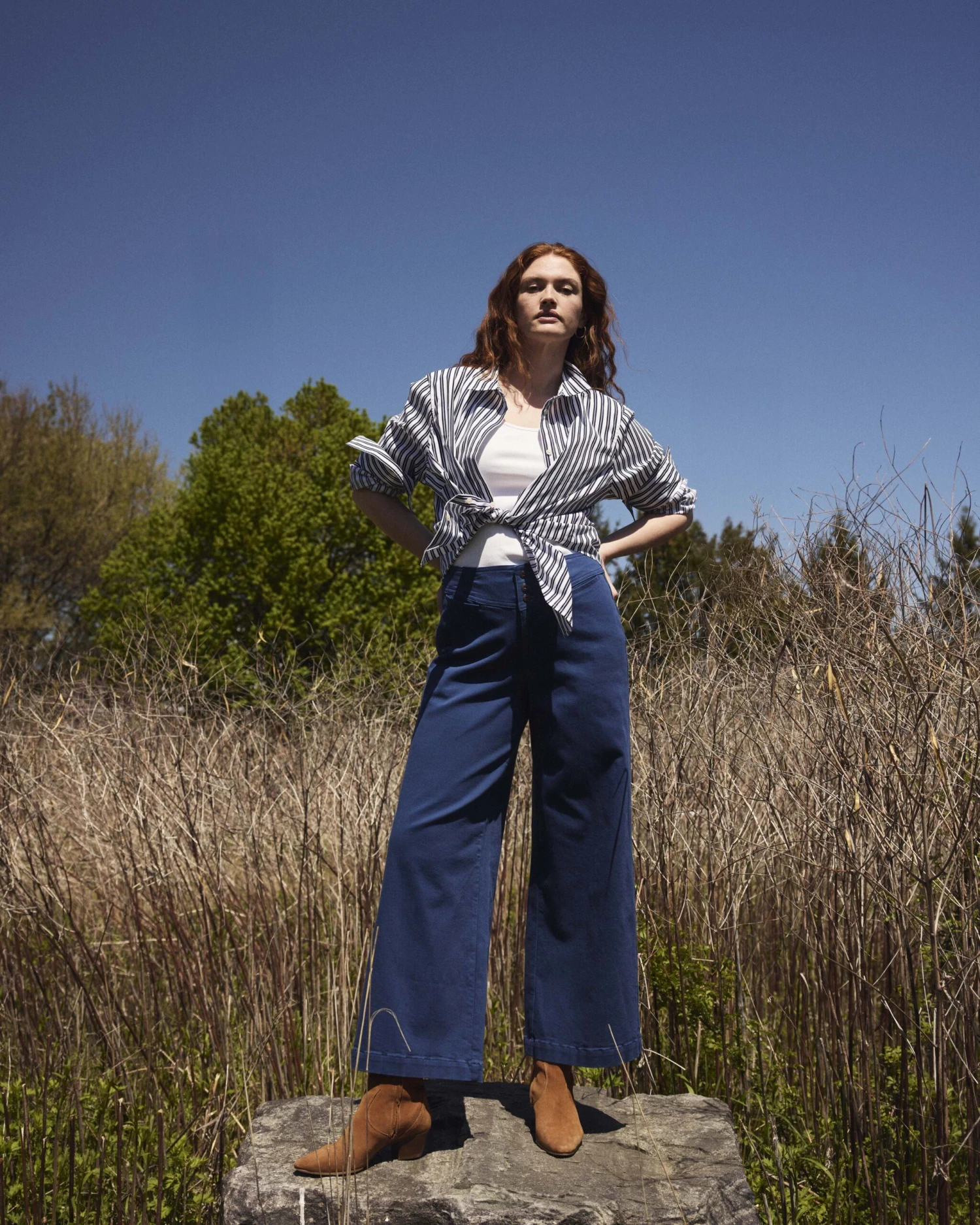 Charlie High Rise Sailor Jeans - French Blue 4 Charlie High Rise Sailor Jeans - French Blue - Image 2