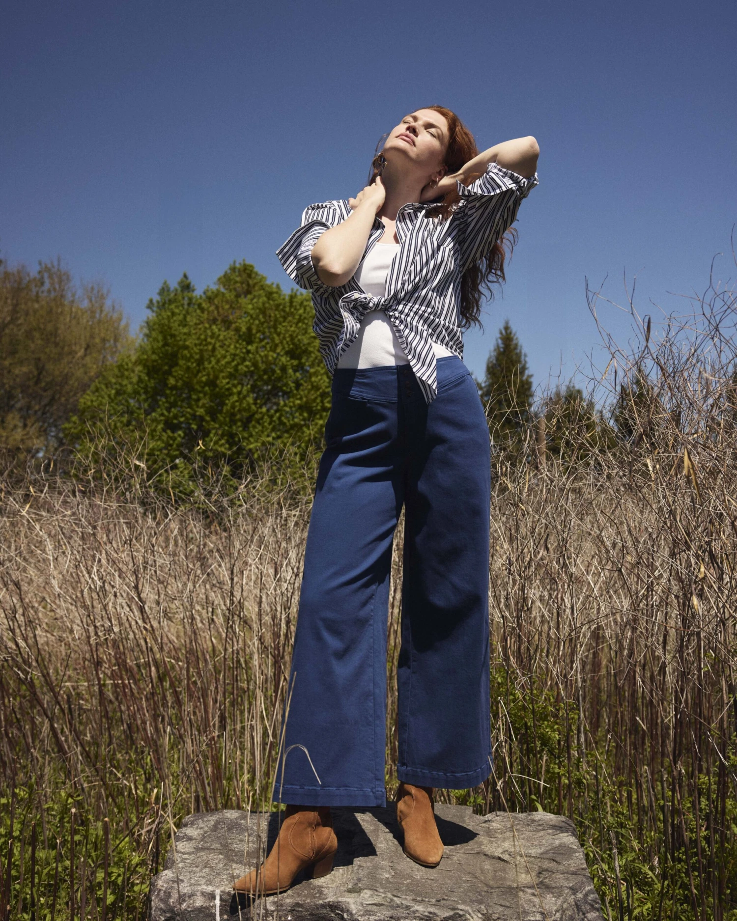 Charlie High Rise Sailor Jeans - French Blue 3 Charlie High Rise Sailor Jeans - French Blue