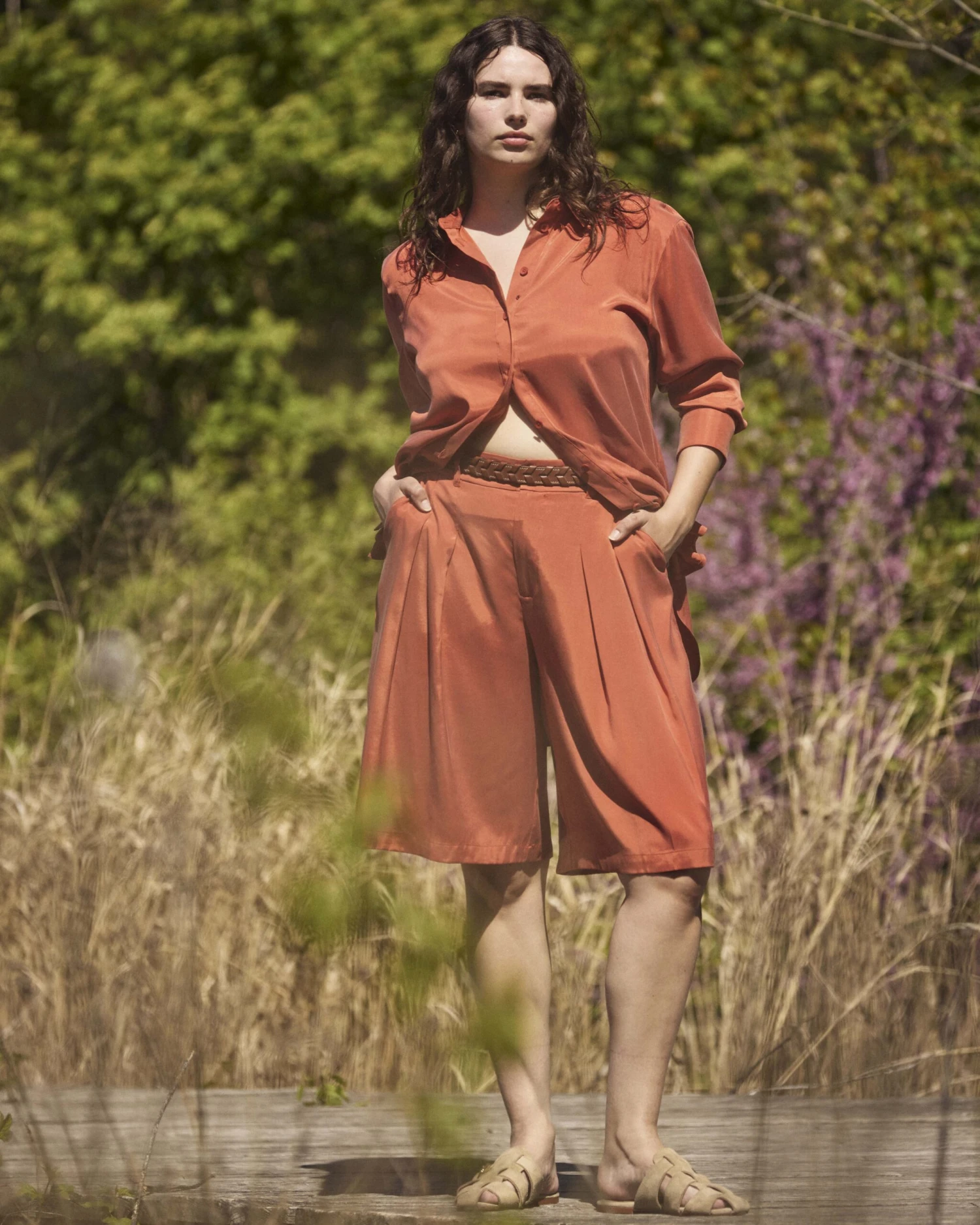 Cooling Stretch Cupro Artist Shirt - Warm Russet 3 Cooling Stretch Cupro Artist Shirt - Warm Russet