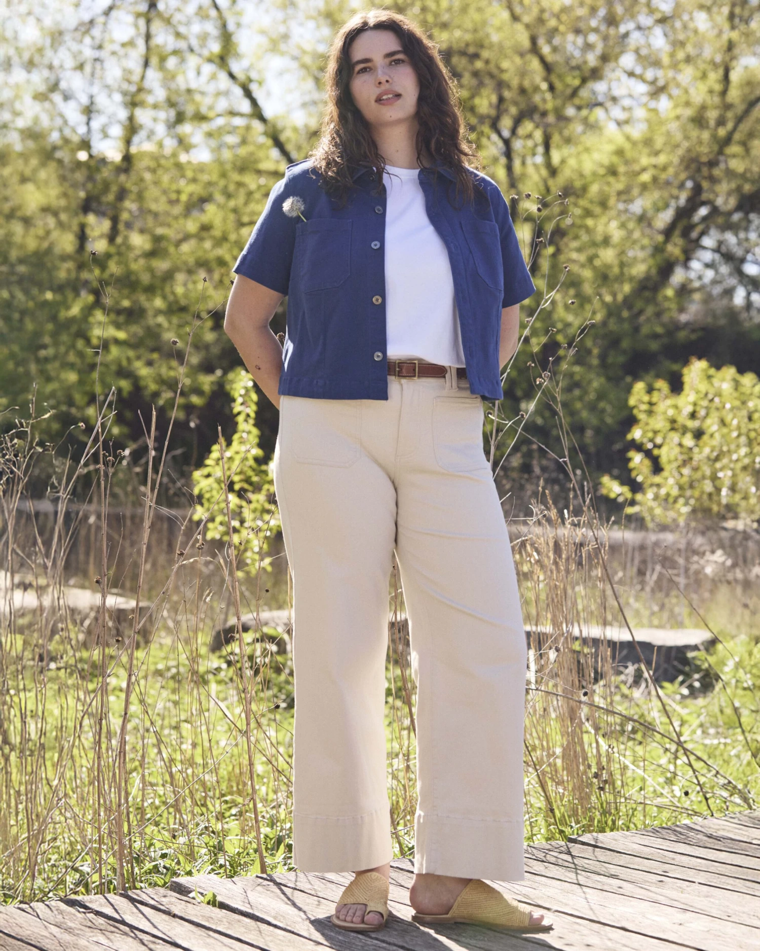 Flynn Short Sleeve Denim Shacket - French Blue 4 Flynn Short Sleeve Denim Shacket - French Blue - Image 2