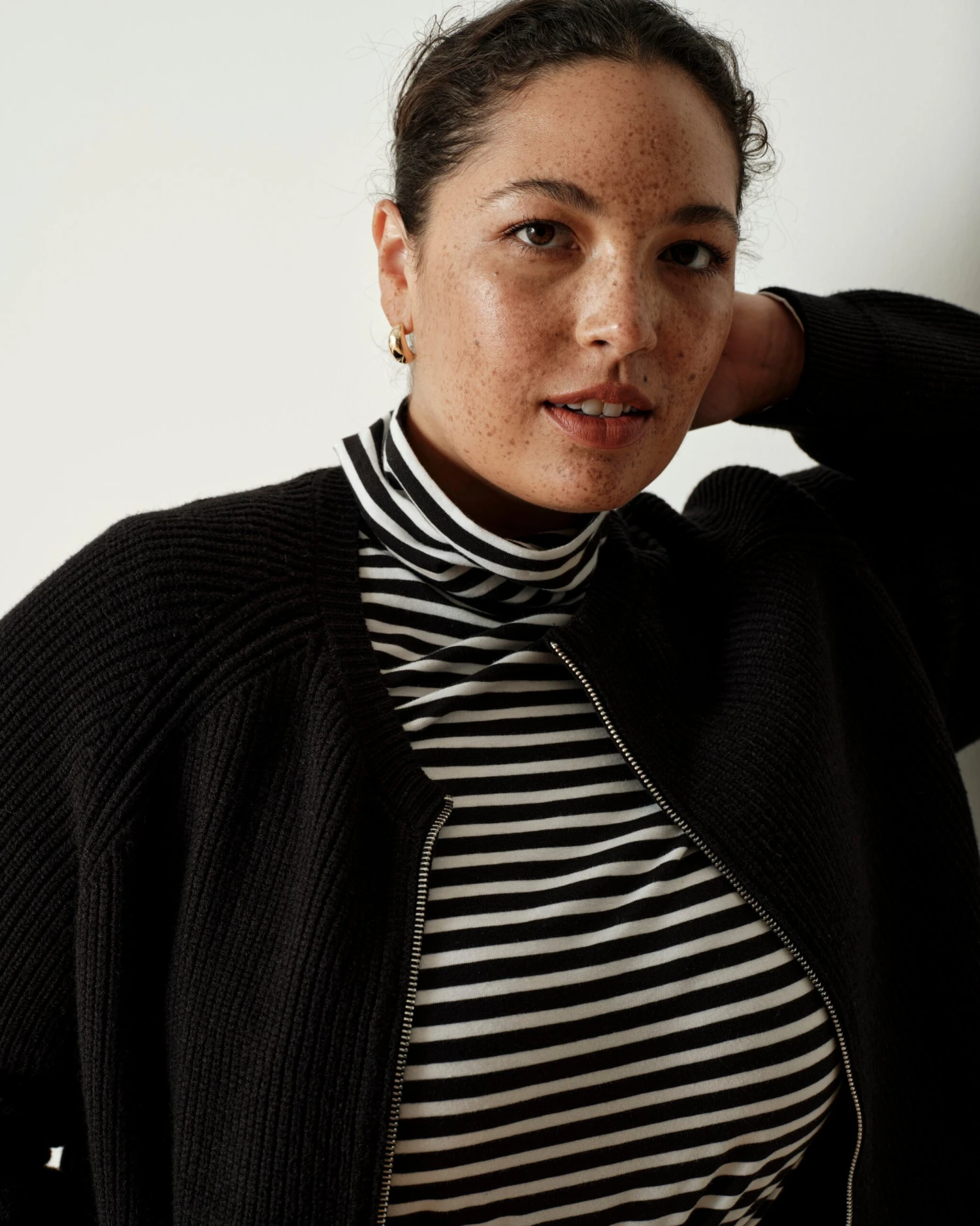 Soft Peruvian Cotton Striped Turtleneck - Classic Long Sleeve Top 4 Soft Peruvian Cotton Striped Turtleneck - Classic Long Sleeve Top - Image 2