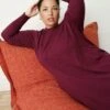 Savvy Fine Knit Everyday Sweater Dress in Gamay