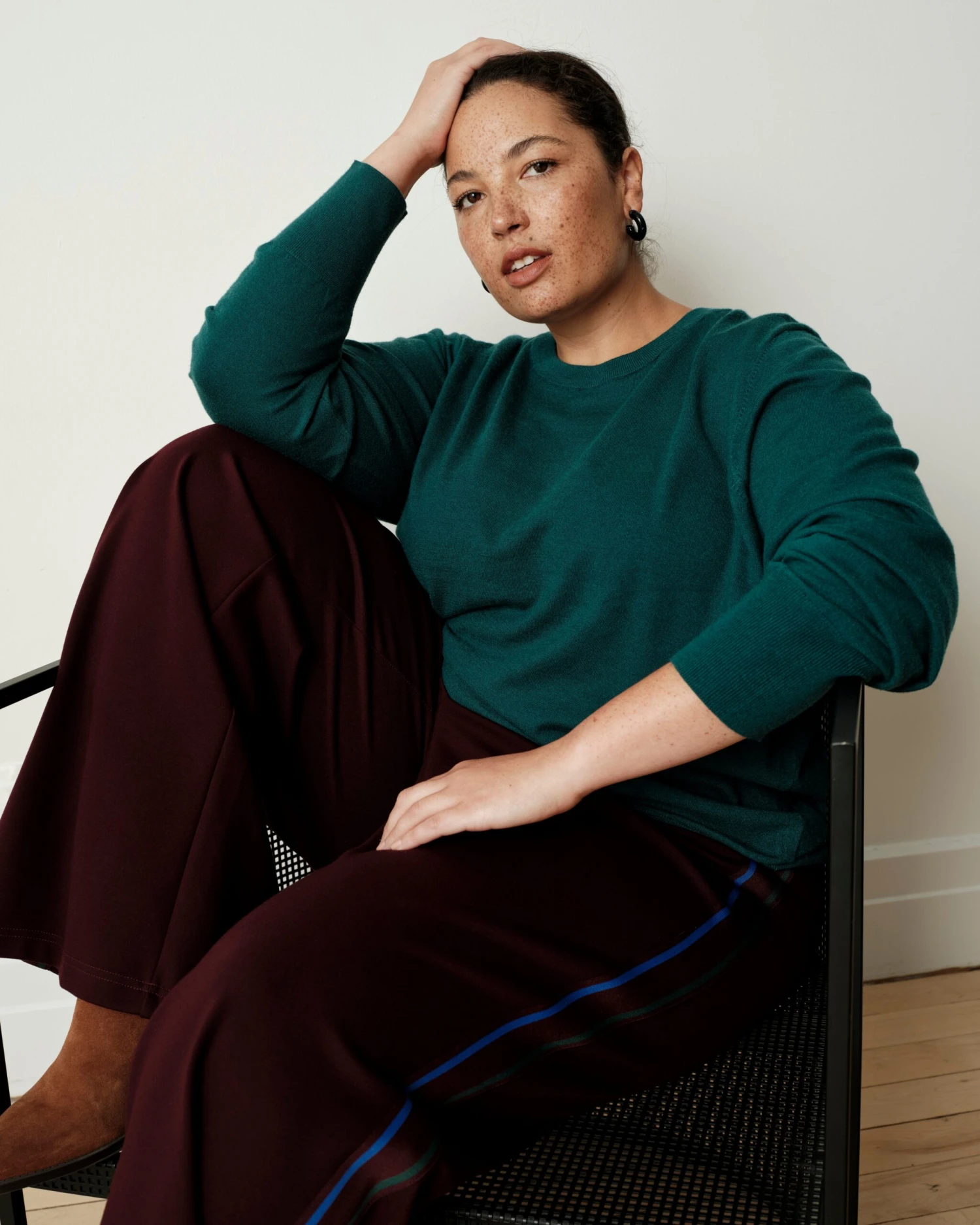 Savvy Fine Knit Crew Sweater - Botanic | Lightweight Fall Pullover 4 Savvy Fine Knit Crew Sweater - Botanic | Lightweight Fall Pullover - Image 2