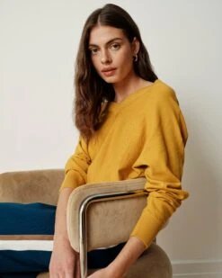 Savvy Fine Knit Sweater Blouse - Mustard 12 Savvy Fine Knit Sweater Blouse - Mustard -UNIVERSAL STANDARD US September Sweaters0486