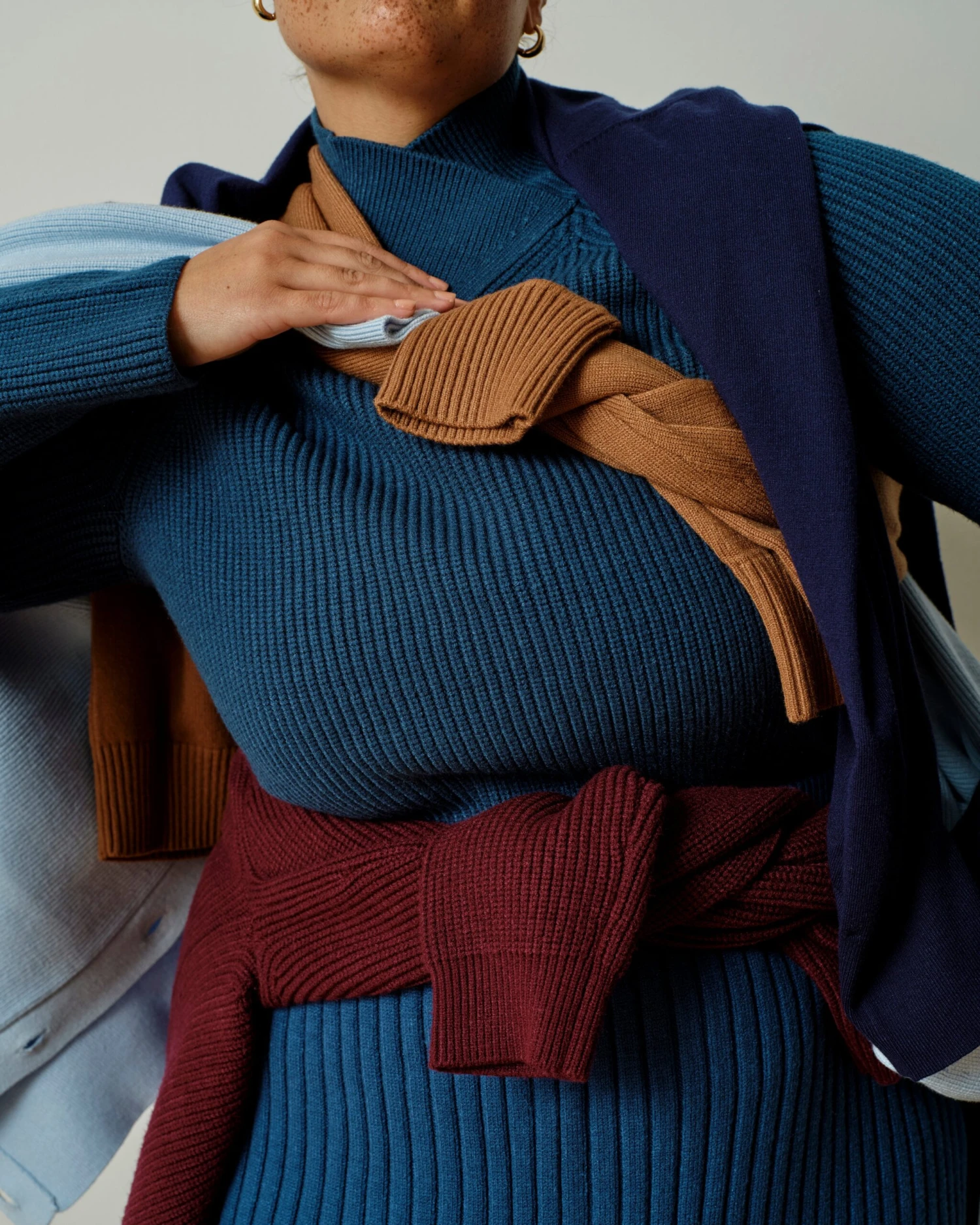 Wrap Neck Sweater for Women - Deep Teal Cozy Knit Pullover 6 Wrap Neck Sweater for Women - Deep Teal Cozy Knit Pullover - Image 4