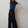 Stephanie Wide Leg Stripe Ponte Pants 30 Inch - Black With Black Stripe 2 Stephanie Wide Leg Stripe Ponte Pants 30 Inch - Black With Black Stripe -UNIVERSAL STANDARD US September Sweaters1096