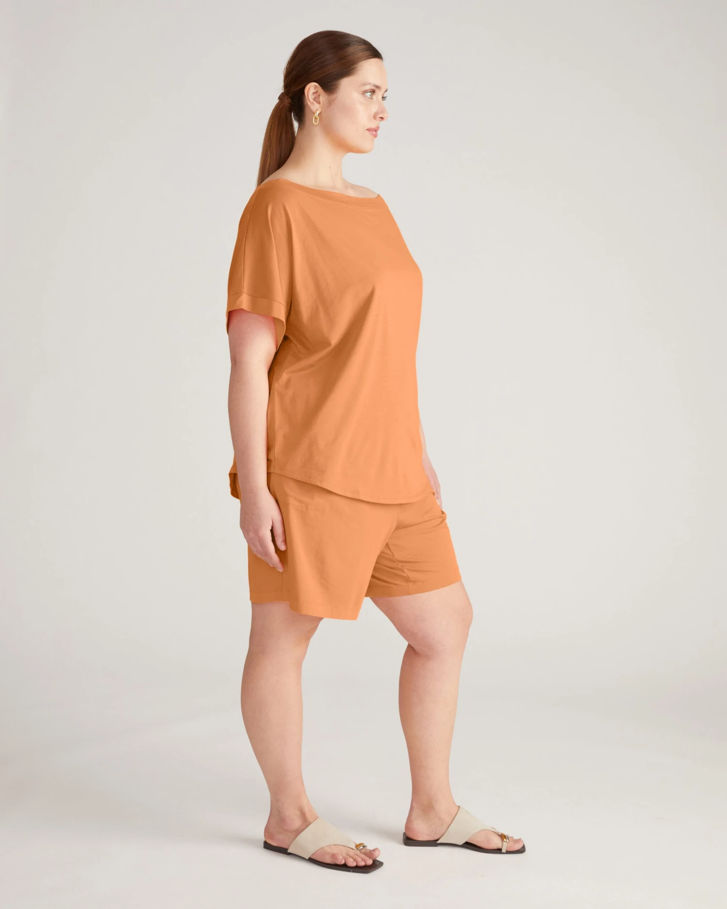 UltimateS Dolci Short Sleeve Top - Sustainable Loungewear in Melon 4 UltimateS Dolci Short Sleeve Top - Sustainable Loungewear in Melon - Image 2