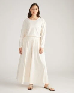 Oversized Long Sleeve Lounge Tee - Flowy & Ultra-Soft Relaxed Fit Top