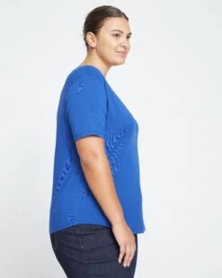 Premium Peruvian Cotton V-Neck T-Shirt - Lapis V Rex -UNIVERSAL STANDARD V Rex Lapis US10013V 464 003 079