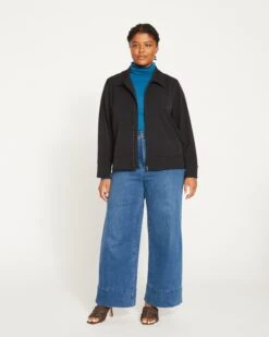 Carrie High Rise Wide Leg Jeans - True Blue -UNIVERSAL STANDARD Workwear Bomber Black USOU1185 001 002 002
